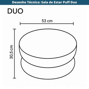 Desenho Tecnico Sala de Estar Puff Duo Bordo Roma
